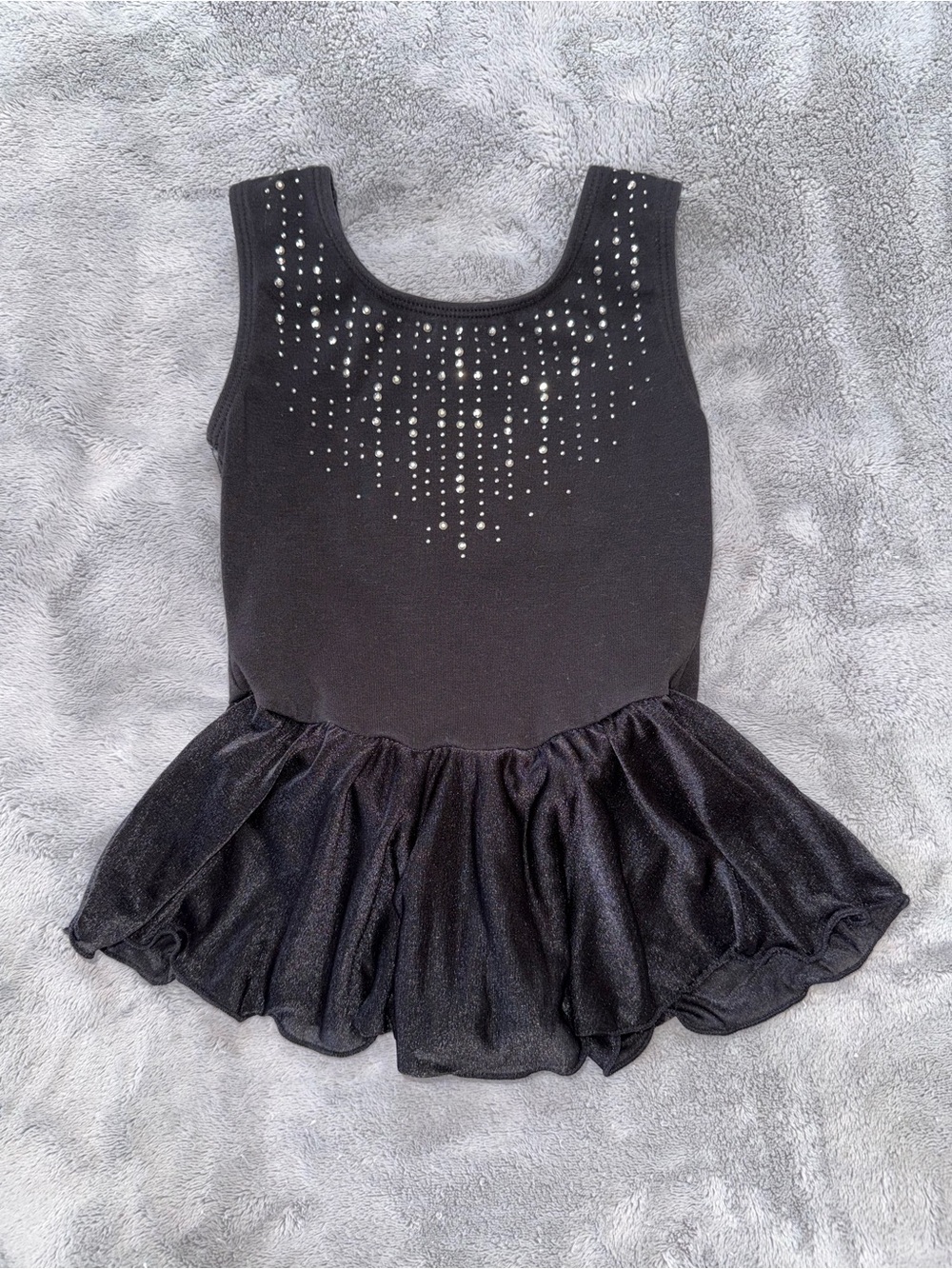 More Than Magic Girls Black Rhinestone Sparkle Leotard with Tutu XS 4/5